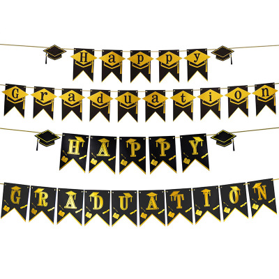 Graduation Ceremony Party Hanging Flag European and American Graduation Party Banner Flag Party Decorations in Stock