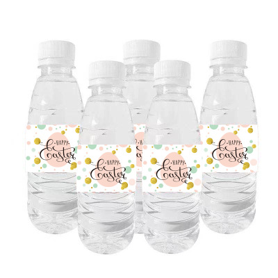 Cross-Border Easter Mineral Water Bottle Sticker Happy Easter Adhesive Sticker Party Decoration Sticker