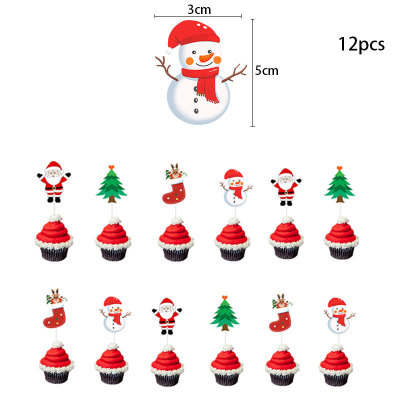 Christmas Decoration MerryChristmas Cake Decorative Flag Christmas Socks for Old People Cake Baking Card Decoration