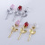 European-Style Creative Gift Metal Rod Crystal Rose Crafts Decoration Valentine's Day Simulation Flower Gift Wholesale