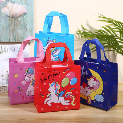 Manufacturer Exclusive for Cross-Border Small 222311cm Non-Woven Fabric Three-Dimensional Pocket Film Portable Gift Bag Candy Bag Spot