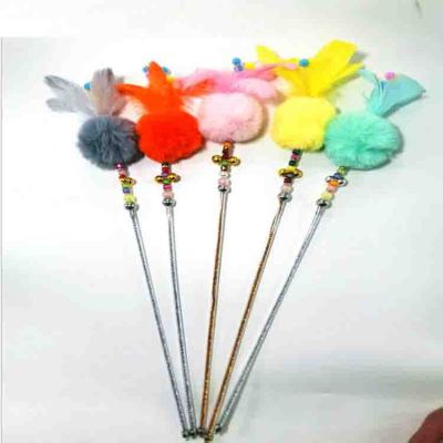 Factory Wholesale Hot Cross-Border Fairy Plush Cat Teaser Colorful Bell Feather Cat Toy Pet Supplies