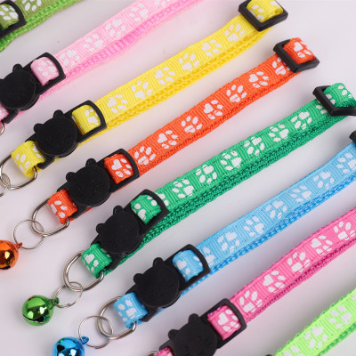 Factory Wholesale New Pet Footprints Collar Dog Cat Bell Collar out Small and Medium Dogs Pet Supplies