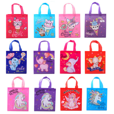 One-Time Molding Hot-Pressed Non-Woven Fabric Takeaway Packing Bag Cartoon Film Non-Woven Fabric Gift Packaging Shopping Bag Manufacturer