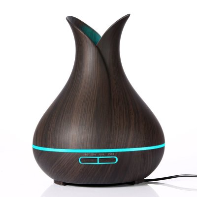 Factory Wholesale New 400ml Wood Grain Aromatherapy Humidifier Household Ultrasonic Aroma Diffuser Fragrance Petal Cachin