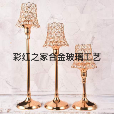 Nordic Crystal Candle Holder Ornaments Home Living Room Dining Table Light Luxury Candlestick Wedding Romantic Candlelight Dinner Ceremony