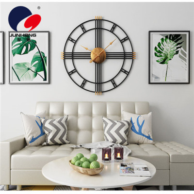 European Wall Clock Living Room Home Wrought Iron Clock Modern Simple Personality Creative Fashion Wall Hanging Decoration Noiseless Clock