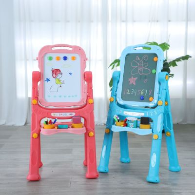 Children's Double-Sided Magnetic Bracket Drawing Board Graffiti Drawing and Writing Board Adjustable Household Small Blackboard Toys