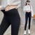 Cross Waist Leggings Belly Contracting Hip Lifting Weight Loss Pants Female 2021 Autumn New Outdoor V Waist Yoga Fitness Gray