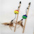 Factory Wholesale New Cat Toy Color Plastic Ball Feather Bell Wooden Pole Cat Teaser Pet Supplies