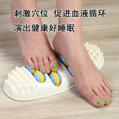 Integrity Manufacturers Supply Oval Foot 4-Row Roller Reflexology Foot Massager Acupuncture Point Foot Plate Foot Massager