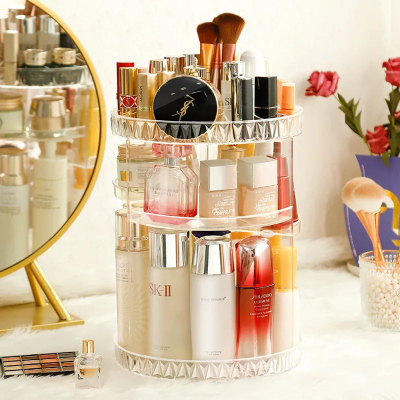 Rotating Cosmetic Storage Box Cosmetic Rack Desktop Storage Rack Dresser Lipstick Skin Care Products Organizing Cabinet