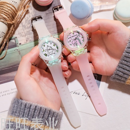 Hot-Selling New Arrival Watch Cartoon Little Dinosaur Children‘s Watch Luminous Colorful Led Silicone Student Watch Electronic Watch