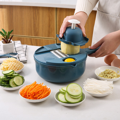 New Multi-Function Vegetable Chopper 12-Piece Kitchen Slicer Household Potato Shredder Radish Grater