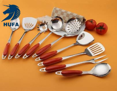 304 Stainless Steel Rosewood Kitchen Spatula Spatula Soup Spoon and Strainer Cooking Spoon and Shovel Suit Factory Wholesale