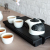 Lubao New Bone China Kung Fu Sets Single Teapot Six Cups Tea Serving Pot Fair Cup Gift Box Tea Set East Fence Yaju Clear Ink Peony