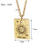 Stainless Steel Square Plate Tarot Pendant Pendant Necklace Twelve Constellation Titanium Steel Gold-Plated Square Light Luxury Clavicle Chain Female