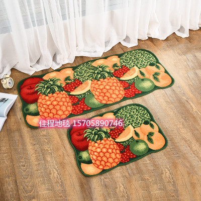 HD Loop Velvet Printing Kitchen Pad Fruit Non-Slip Mat Foot Mats Carpet Spray Printing Kitchen Fruit Combination Mat