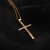 Europe and America Cross Border Fashion Women Ornament Personalized Hip Hop Real Gold Plating Micro Inlaid Zircon Cross Pendant Necklace