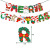 New Christmas Shopping Mall Home Decoration Rubber Balloons Hanging Flag Set Santa Claus Christmas Tree Paper Banner