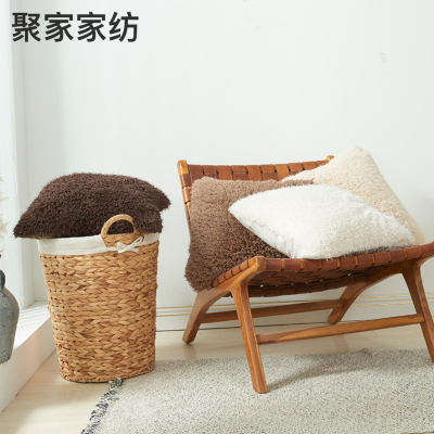 Solid Color Plush Cashmere Autumn and Winter Straw Velvet Pillow Cover without Core Pillow Cushion Cover