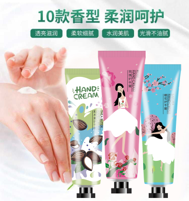 Wholesale Plant Fragrance Fruit Hand Cream 30G Nourishing Moisturizing Hydrating Belt Tin Foil Sealing Mini Hand Cream