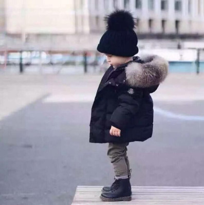 Children's Clothing Cross-Border Small and Medium Boys and Girls Cotton Jacket Ins Popular Foreign Trade Fur Collar Cotton Coat Factory Direct Sales Hand Plug Cotton-Padded Clothes