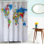 Amazon Hot Selling World Pattern Waterproof and Mildew-Proof Polyester Shower Curtain Partition Curtain Foreign Trade Export Starting from 1 Piece