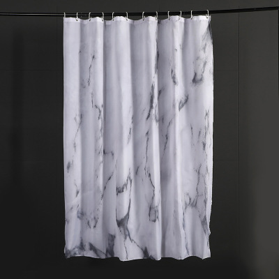 Full Version Marble Polyester Shower Curtain Waterproof and Mildew-Proof New Amazon Special for 1 Piece from Batch Manufacturers Export