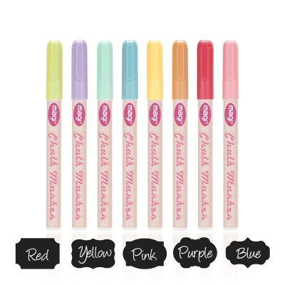 1.0mm Line Color Liquid Chalk Macaron 8 Colors Erasable Children Graffiti Painting Blackboard Paste Fluorescent Pen