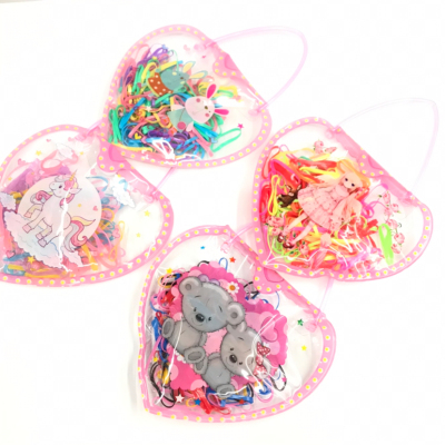 Heart-Shaped Small Carrying Bag Children's Rubber Band Korean Rubber Band TPU Rubber Band