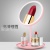 Makeup Mirror Desktop Led with Light Reticle Red Dressing Girl Douyin Dormitory Convenient Ins Princess Mirror