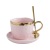 Nordic Light Luxury Gold-Plated Ceramic Cup Dish Coffee Cup with Spoon Gift Set Color Glaze Office Home Drinking Cup Set