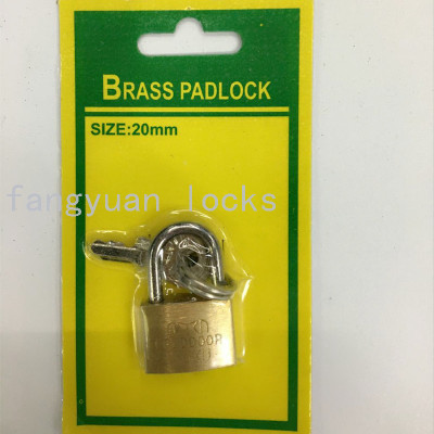 Fangyuan lock industry supplies card suction small copper lock, copper padlock, straight open copper lock