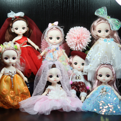 New Machine Edge Barbie Doll 6/17cm Domestic 8-Minute 6-Inch Clothes Human Shape Wedding Dress Lolita