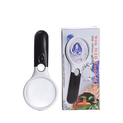 Mg6902a Handheld Reading Magnifying Glass Dual-Light Magnifying Glass with LED Lighting Lamp Reading Glasses Factory Wholesale