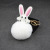 New Cute Rabbit Fur Ball Keychain Long Ears Rabbit Plush Fur Handbag Pendant Car Pendant