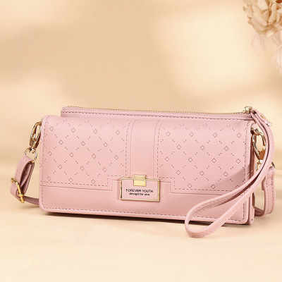 Women's Wallet 2021 New Korean Style Large Capacity Multiple Card Slots Shoulder Bag Mid-Length Clutch Crossbody Phone Bag