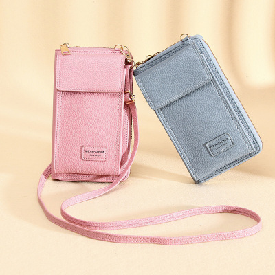 Mobile Phone Bag Women's Crossbody Coin Purse Long Clutch Wallet Large Capacity Mobile Phone Bag Zip One Shoulder Messenger Bag