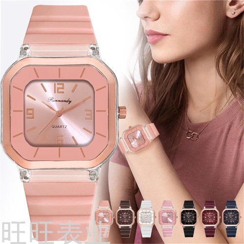 fashion silicone strap women‘s watch square dial simple digital quartz watch women‘s watch