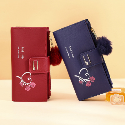 2021 New Wallet Women's Long Korean Style Student Wallet Fashion Simple Clutch Women's Card Holder Cute Coin Purse
