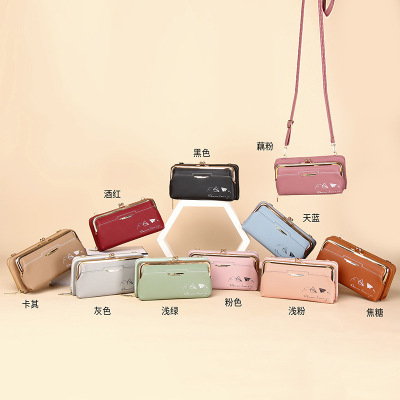 Qibo Women's Bag with Bag New 2021 Shoulder Messenger Bag Fashion Korean Style Large Capacity Mobile Phone Bag Women's Wallet