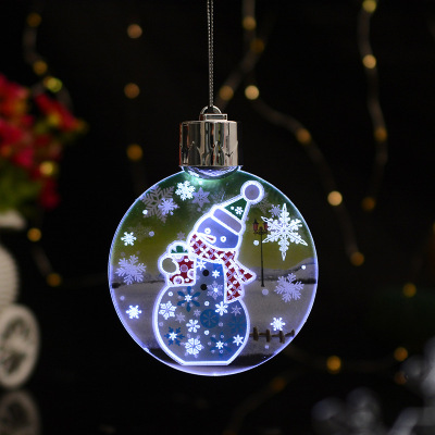 New Cartoon Acrylic Hanging-Ornament Display Window Counter Acrylic Gift 3D Christmas Holiday Decoration Small Night Lamp