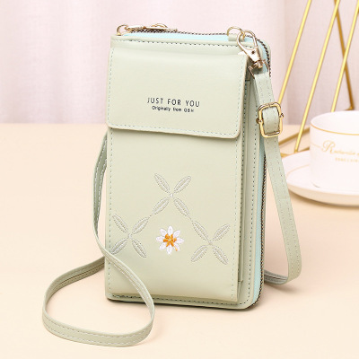 Factory Wholesale 2021 New Mobile Phone Bag Female Messenger Bag Multi-Functional Small Cone Chrysanthemum Lady Money Packaging Cell Phone Small Bag
