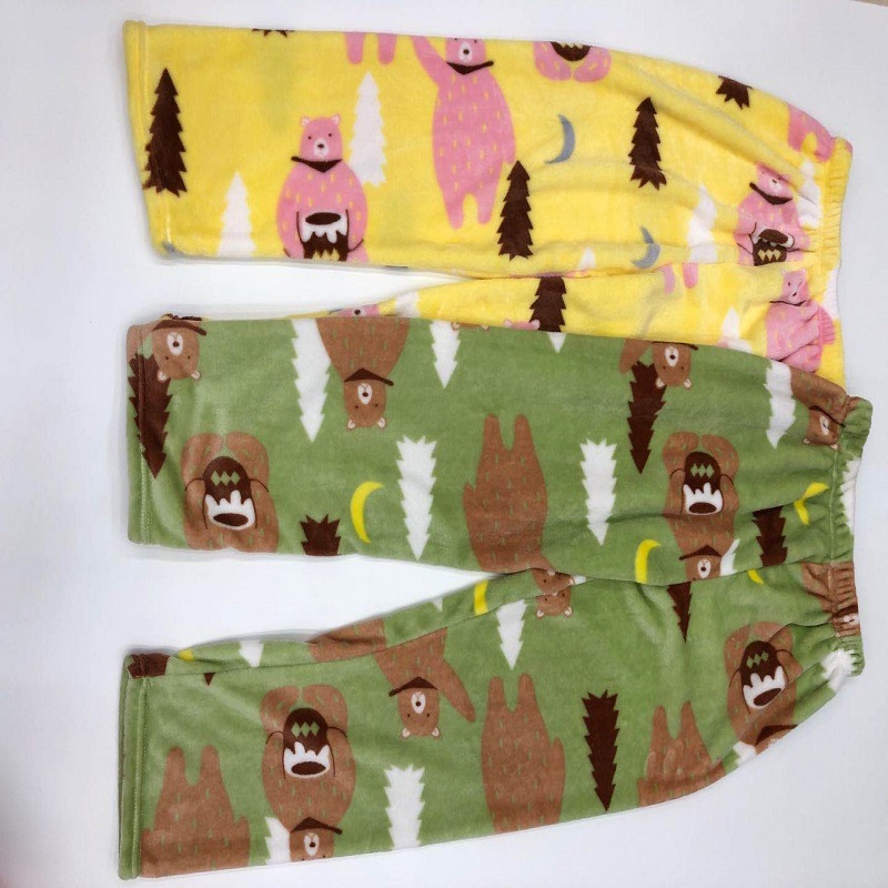 法兰绒毛毯裤子定制印花图案加工 睡裤柔软舒适均码工厂出货迅速