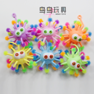 Vent Ball Convex Snowflake Hairy Ball Flash Elastic Hairy Ball Luminous Inflatable Toy Christmas Bright Octopus
