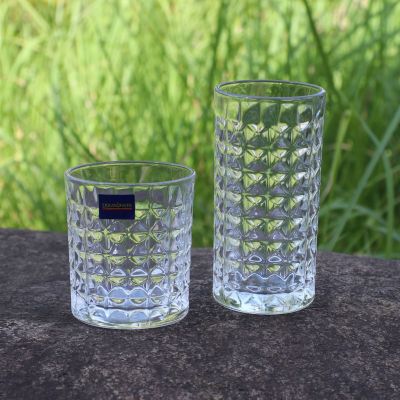 Transparent Tea And Water Glass Cup KTV Bar Liquor Glass Douyin Online Influencer Diamond-Embedded Whiskey Glass Tableware Wholesale