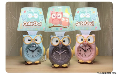 Xinnuo Alarm Clock Table Lamp Owl Fashion Creative Clock Table Lamp