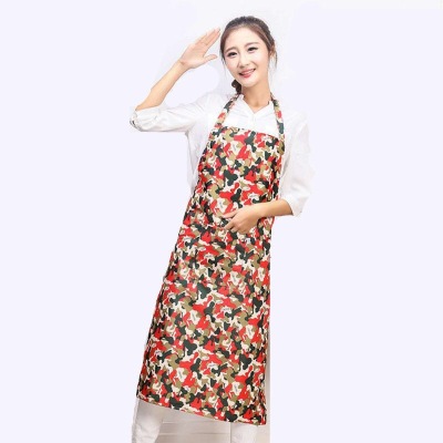 Camouflage Neck-Hanging Apron Waterproof Apron Sleeveless Kitchen Household Cleaning Apron