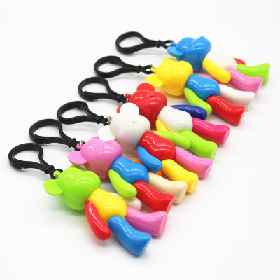 Cross-Border Cartoon Bear Keychain Pendant 3-Inch Colorful Bear Wallet Bag Gift Wholesale Student Backpack Hang Ornament